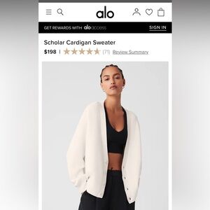 ALO Yoga Scholar Cardigan Sweater - ivory